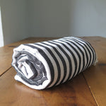 Peshtemal Striped Cotton Turkish Towel in Black