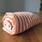 Peshtemal Striped Cotton Turkish Towel in Orange